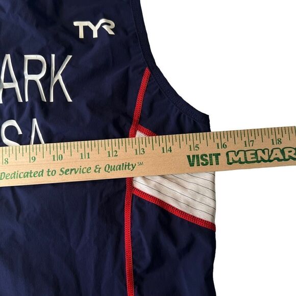 TYR Men’s large Red White Blue Singlet Tank Triathlon Team USA - Picture 8 of 11